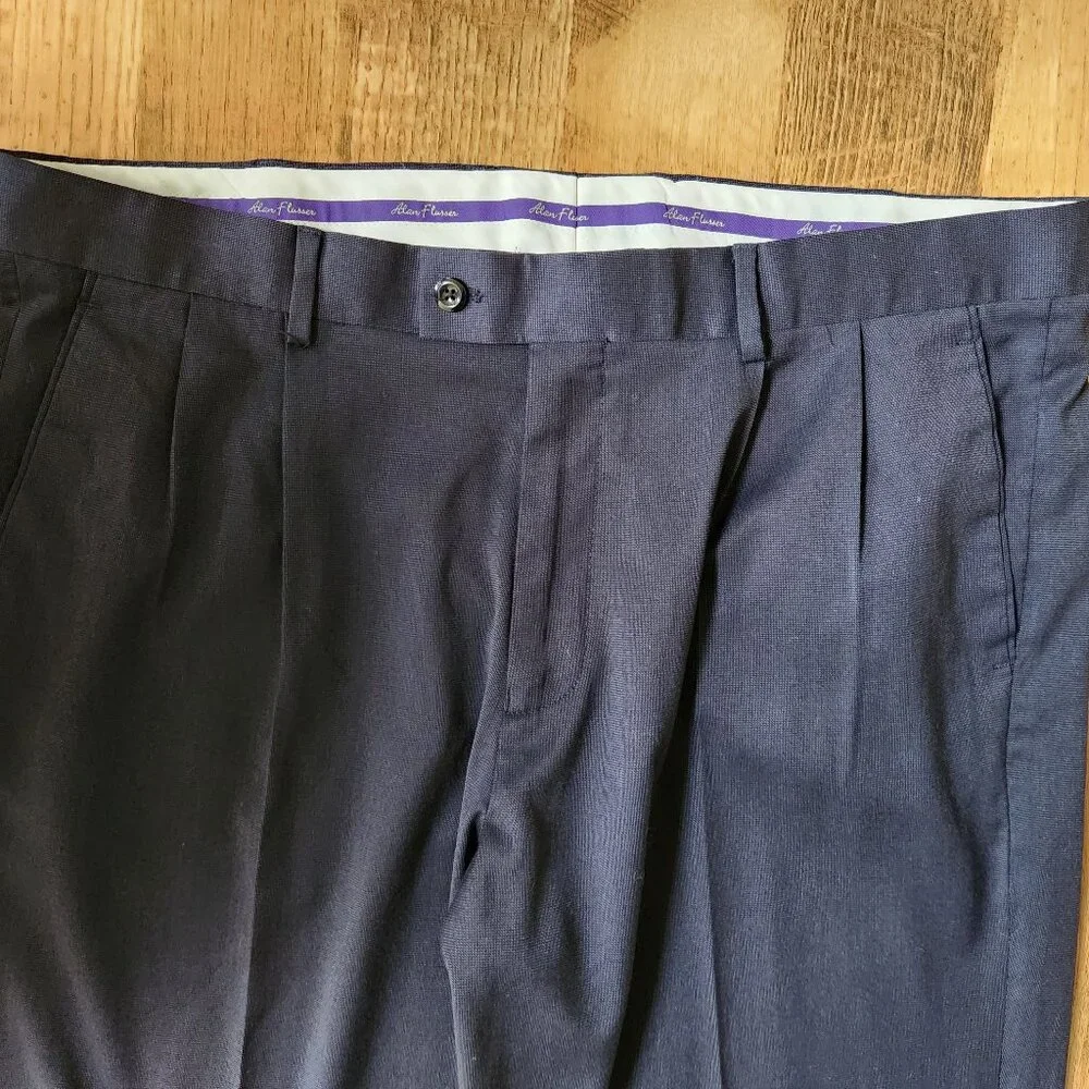 Alan Flusser Men's Pleated Front Pants 38Wx34L - Picture 2 of 10